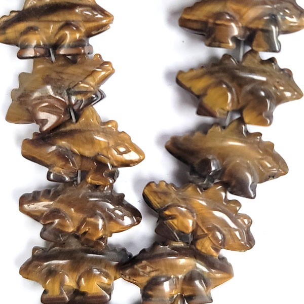 TIGER EYE STEGOSAURUS 15X28MM